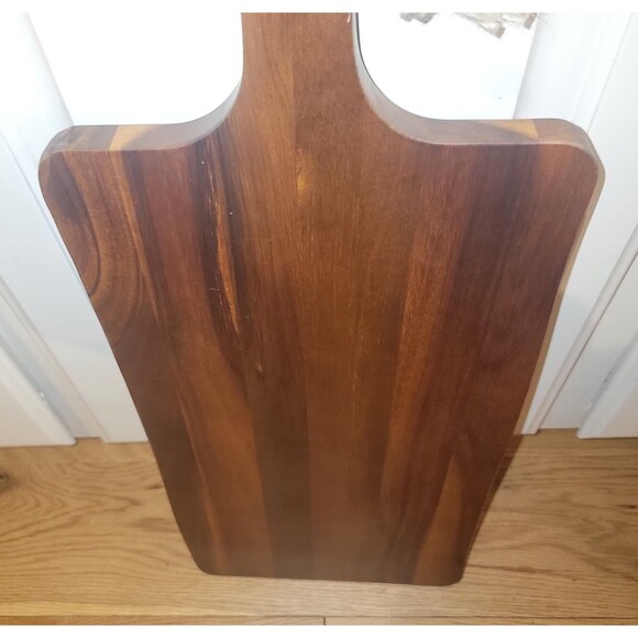 Elegant Acacia Paddle Serving Board Edge Grain Flat Bread Loaf Cutting Board NEW - Picture 9 of 16